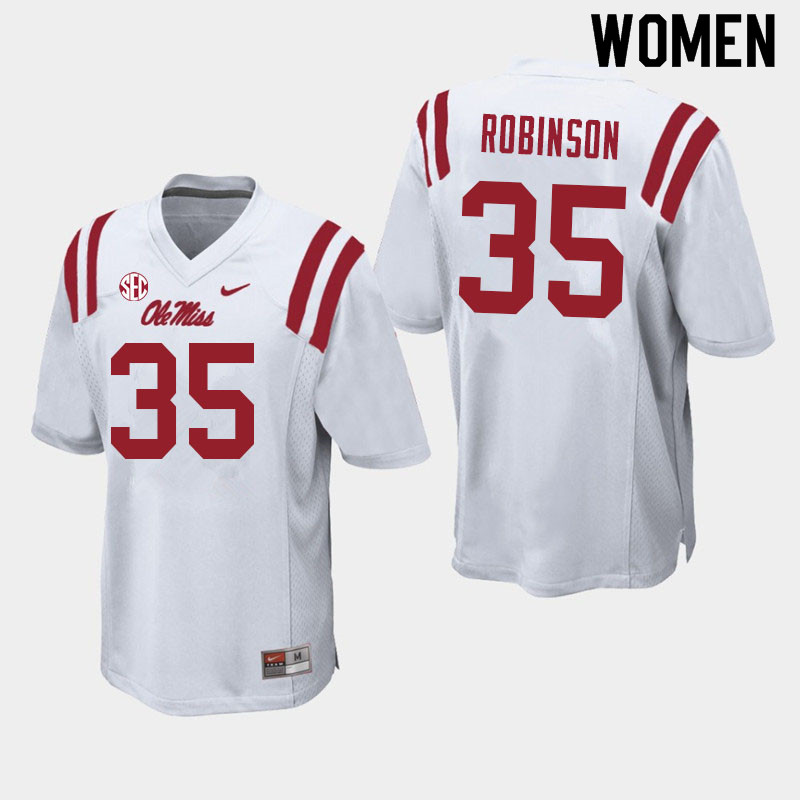 Mark Robinson Ole Miss Rebels NCAA Women's White #35 Stitched Limited College Football Jersey QAS8558OY